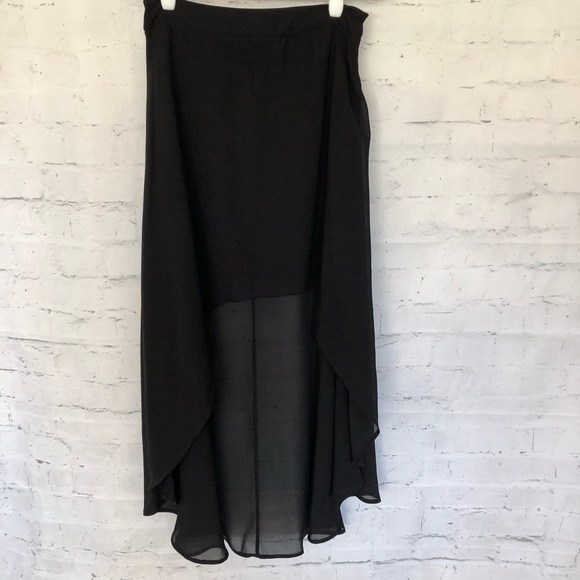High Low Black Sheer Skirt - Picture 2 of 6